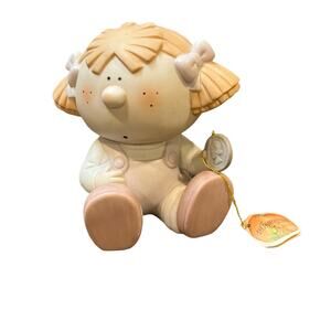 Bumpkins 80's Vintage Porcelain Piggy Bank Penny For Your Thoughts